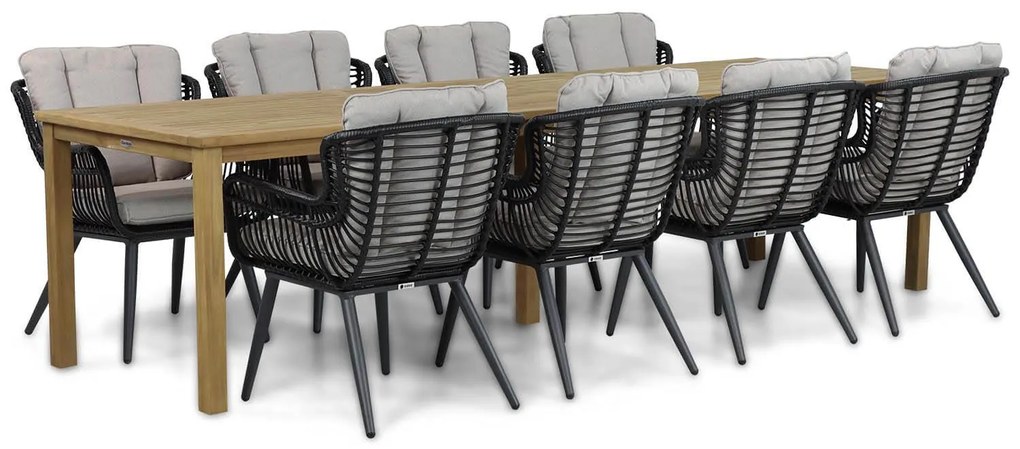 Tuinset 8 personen 300 cm Wicker/Aluminium/Aluminium/wicker Zwart Coco Azzano/Weston