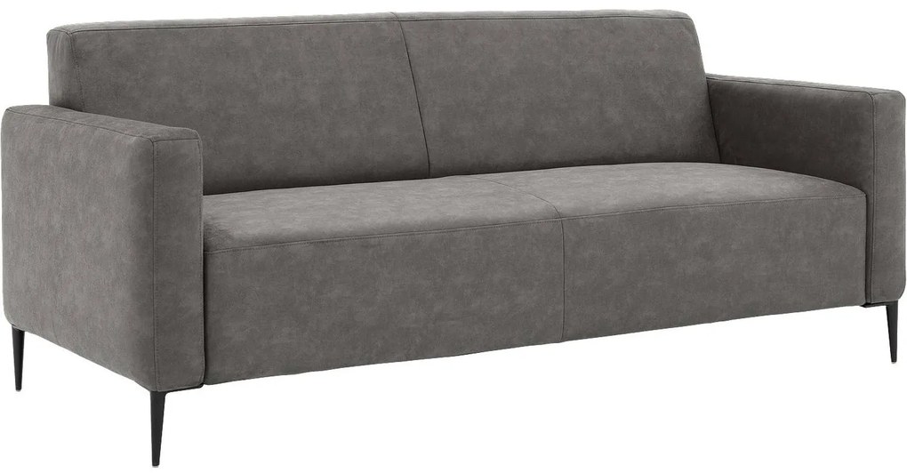 Goossens Key West grijs, micro leer, 3-zits, modern design