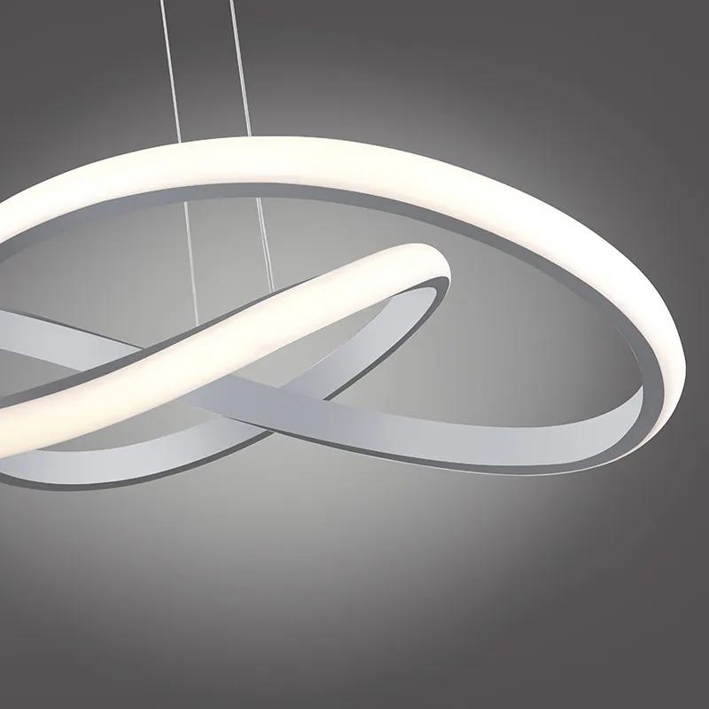 Hanglamp staal 57 cm 3-staps dimbaar incl. LED - Viola Due Design Binnenverlichting Lamp