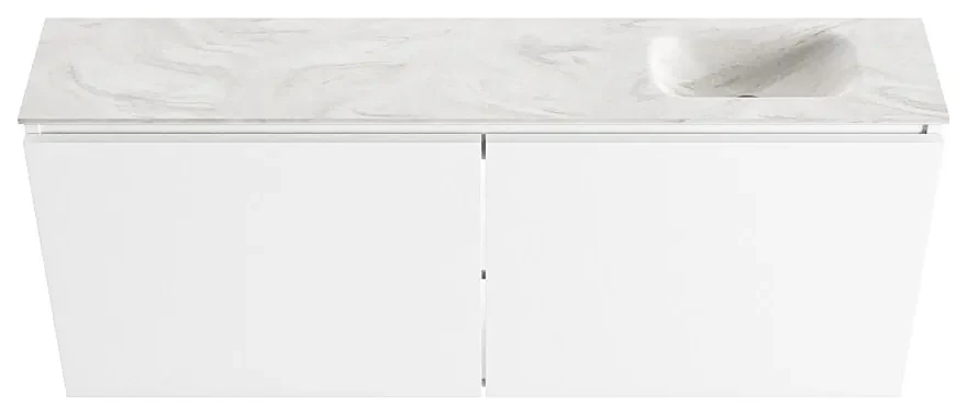 Mondiaz Ture DLux toiletmeubel 120cm talc met wastafel ostra rechts zonder kraangat