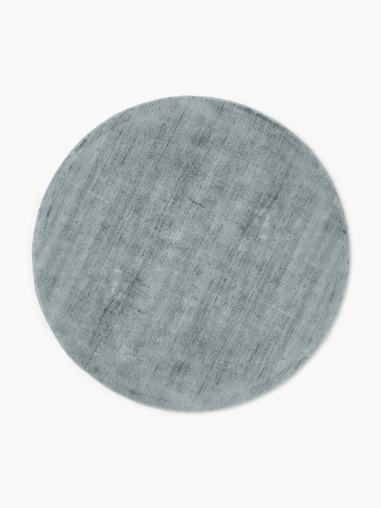 Rond handgeweven viscose vloerkleed Jane