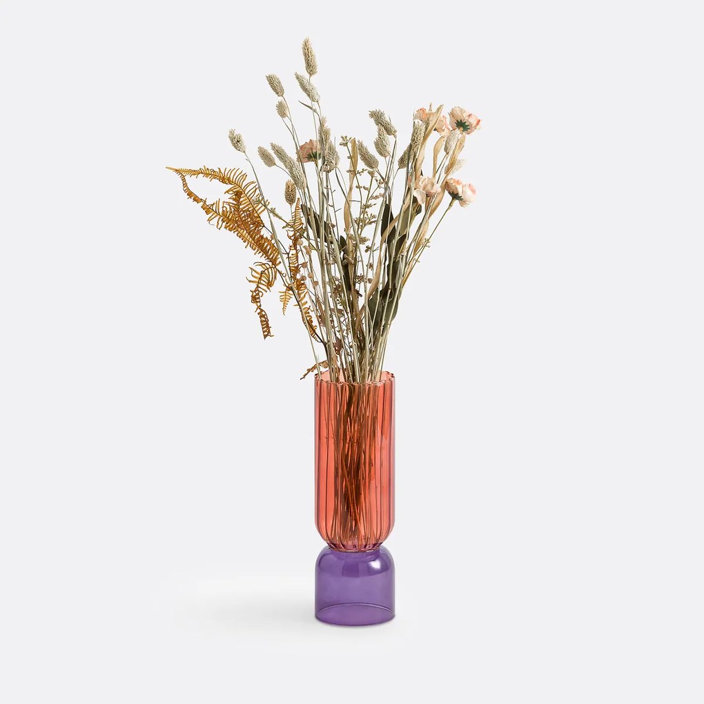 Vaas in gekleurd glas H28 cm, Tuvia