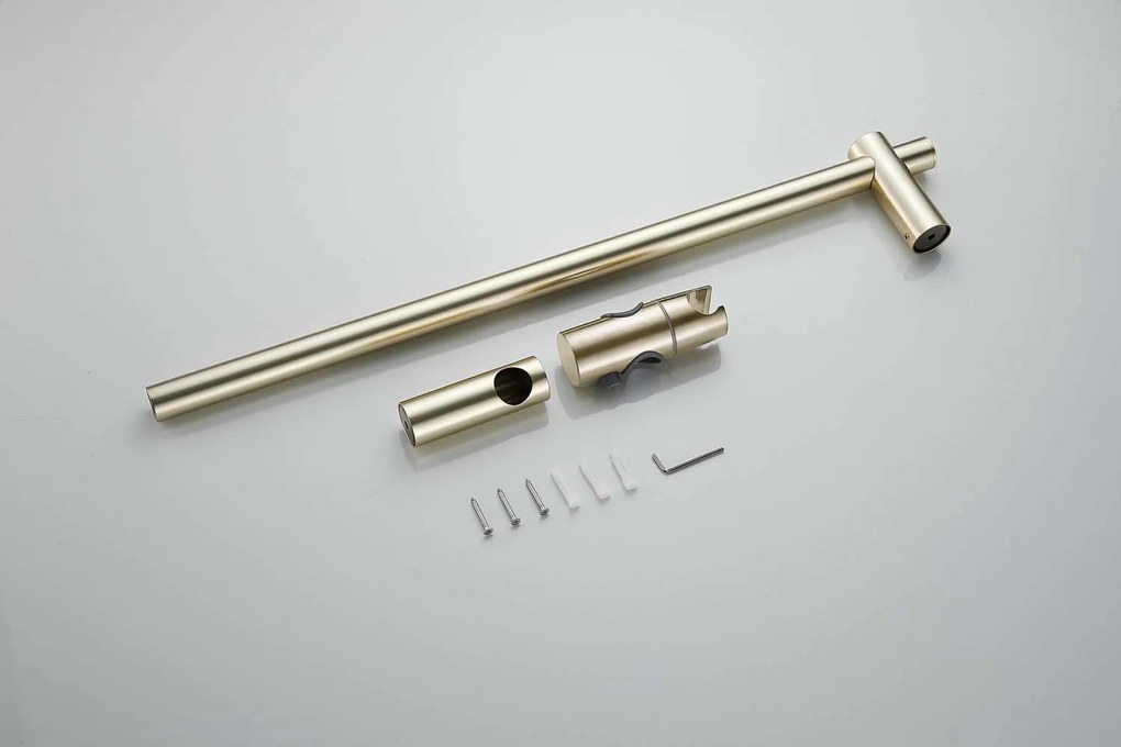 Saniclear Brass glijstangset met staafhanddouche geborsteld messing - mat goud