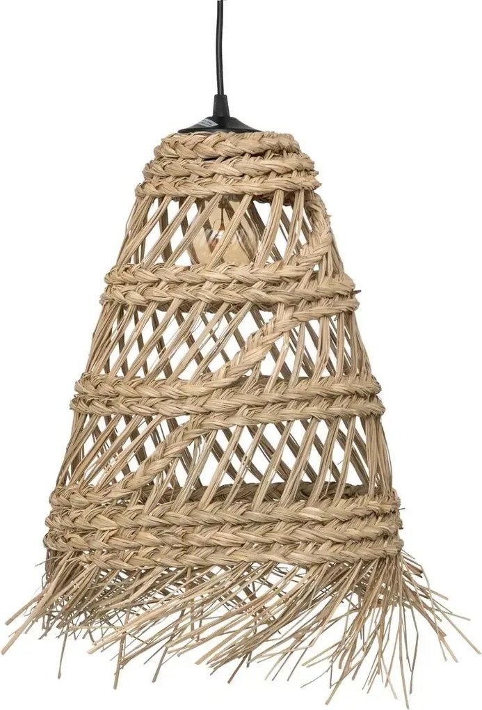 Atmosphera Lahys Hanglamp– diameter 28xH48 cm – Natuurlijk Riet – E27 – Stro – Sfeervol Licht – Modern&amp;Natuurlijk