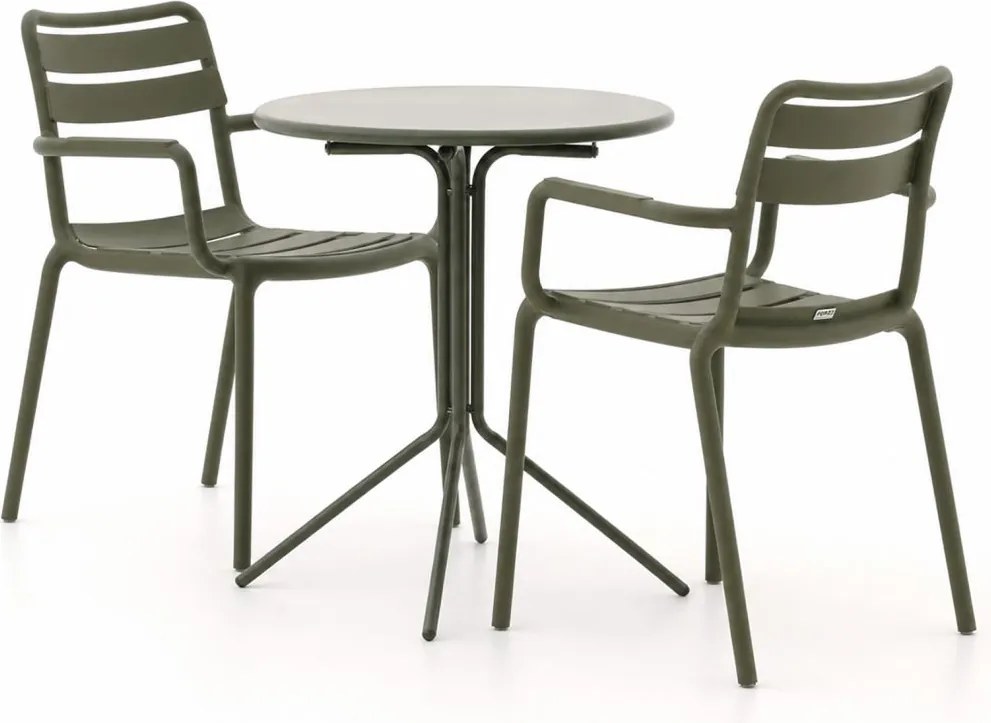 Diningset Forza  | 2 personen aluminium | Tuinset stapelbaar | 3-delig | Kees Smit Tuinmeubelen