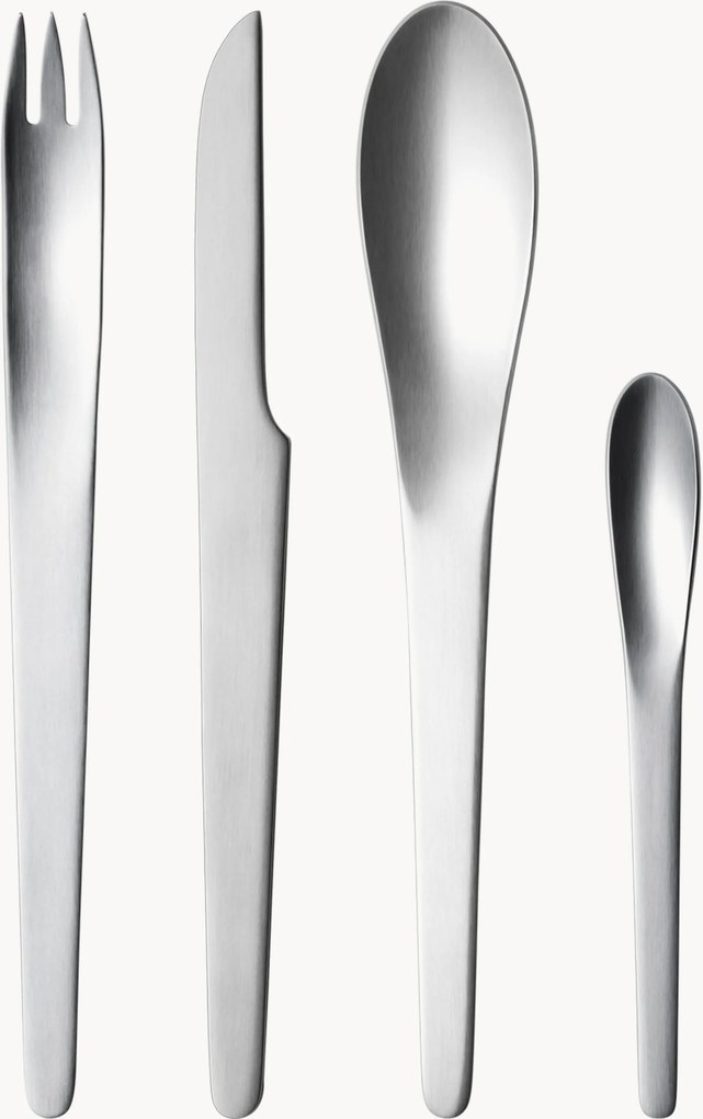 Hoogglans gepolijste bestekset Arne Jacobsen, in verschillende setgroottes