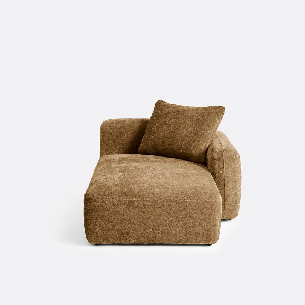 Recht longchair element, voor modulaire bank, in jacquard chenille, AMAD