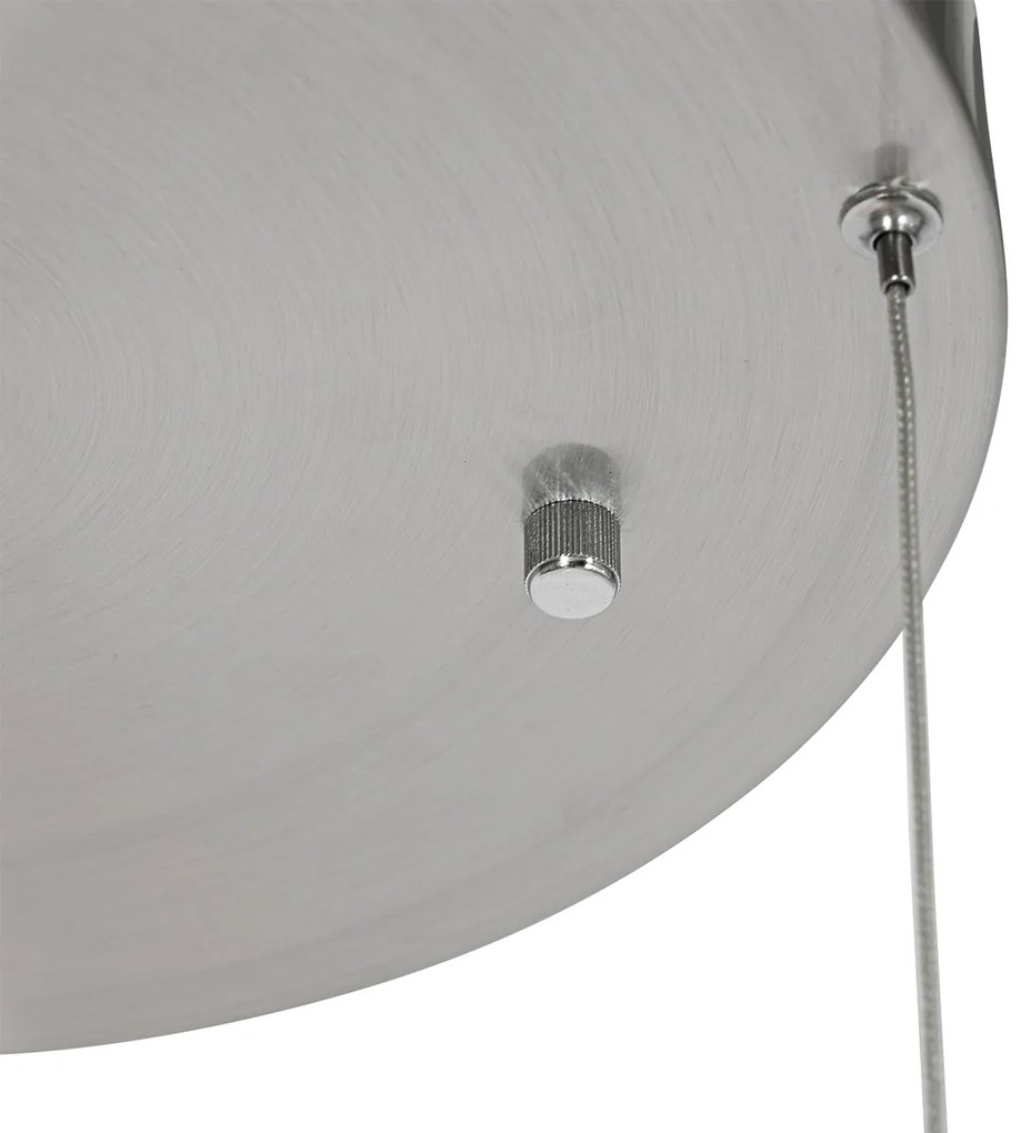Hanglamp staal rond incl. LED 3-staps dimbaar 3-lichts - Lyani