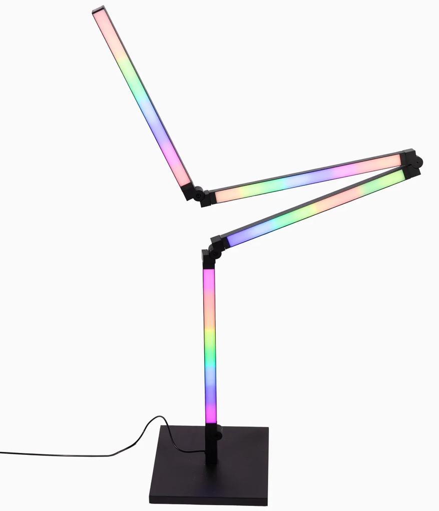 Smart vloerlamp met dimmer zwart incl. LED RGBW opplooibaar - Daan Design Binnenverlichting Lamp