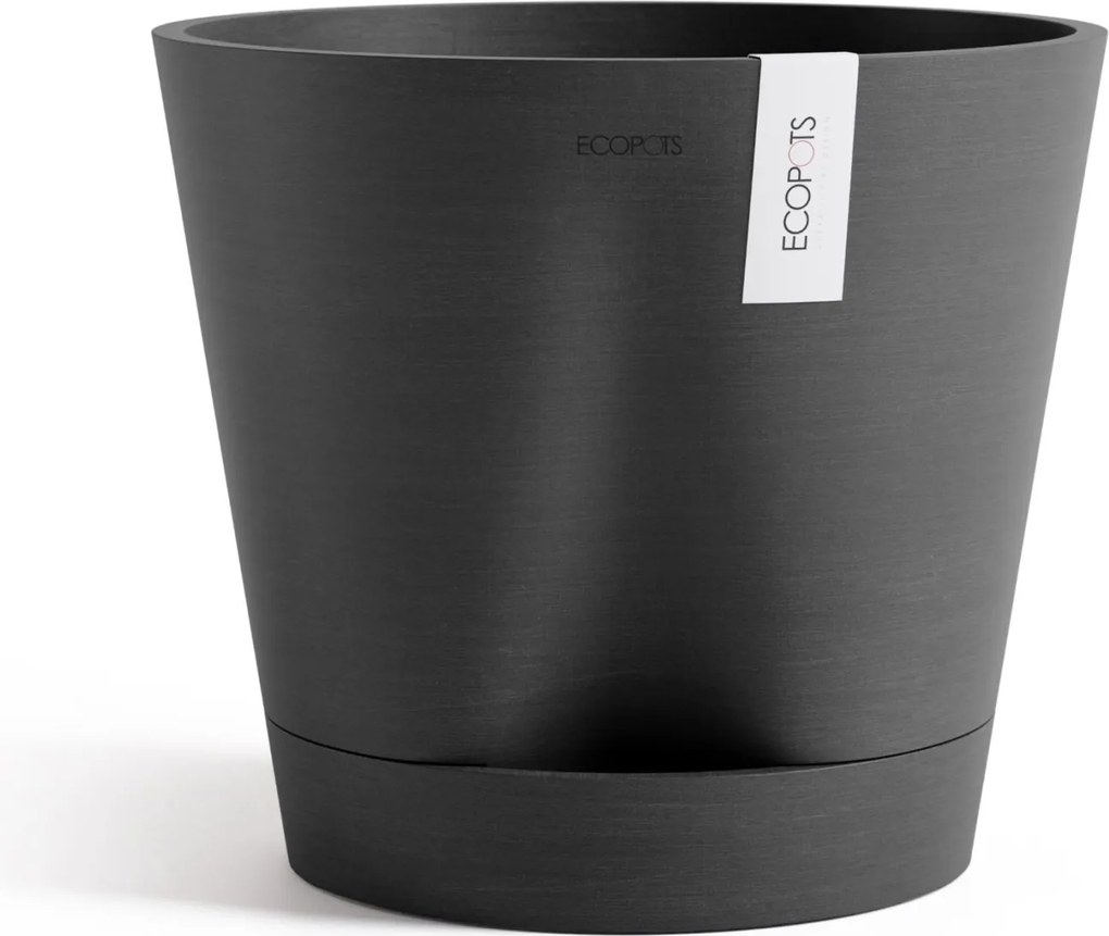 Ecopots bloempot Venice 2 30- Rond - Dark Grey - Diameter 30 x H27,5 cm