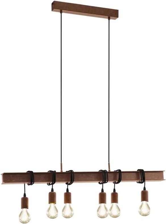 EGLO hanglamp Townshend 6-lichts - bruin - Leen Bakker