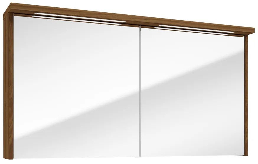 Fontana Grado spiegelkast met verlichting 117cm 2 deuren walnoot