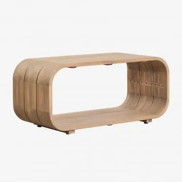 Rechthoekige Bijzettafel Voor Tuin 85x35 Cm Van Acaciahout Brivori Lichte Acaciekleur - Sklum