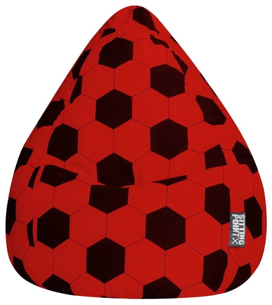 BeanBag Voetbal XL - Rood/Zwart