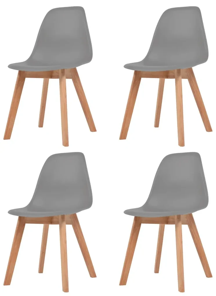 vidaXL Eetkamerstoelen 4 st kunststof grijs