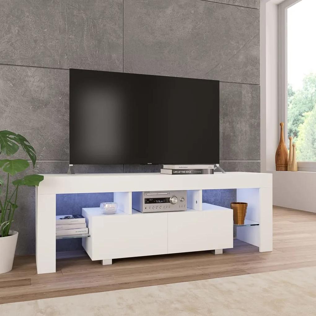 vidaXL Tv-meubel met LED-verlichting 130x35x45 cm hoogglans wit