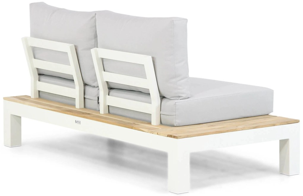 Loungeset 5 personen Aluminium/Teak Wit Lifestyle Garden Furniture Ravalla/Seaside