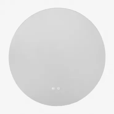 Ronde Wandspiegel Voor Badkamer Met Led-licht En Anti-condens Ø70 Cm Solyn Transparant - Sklum