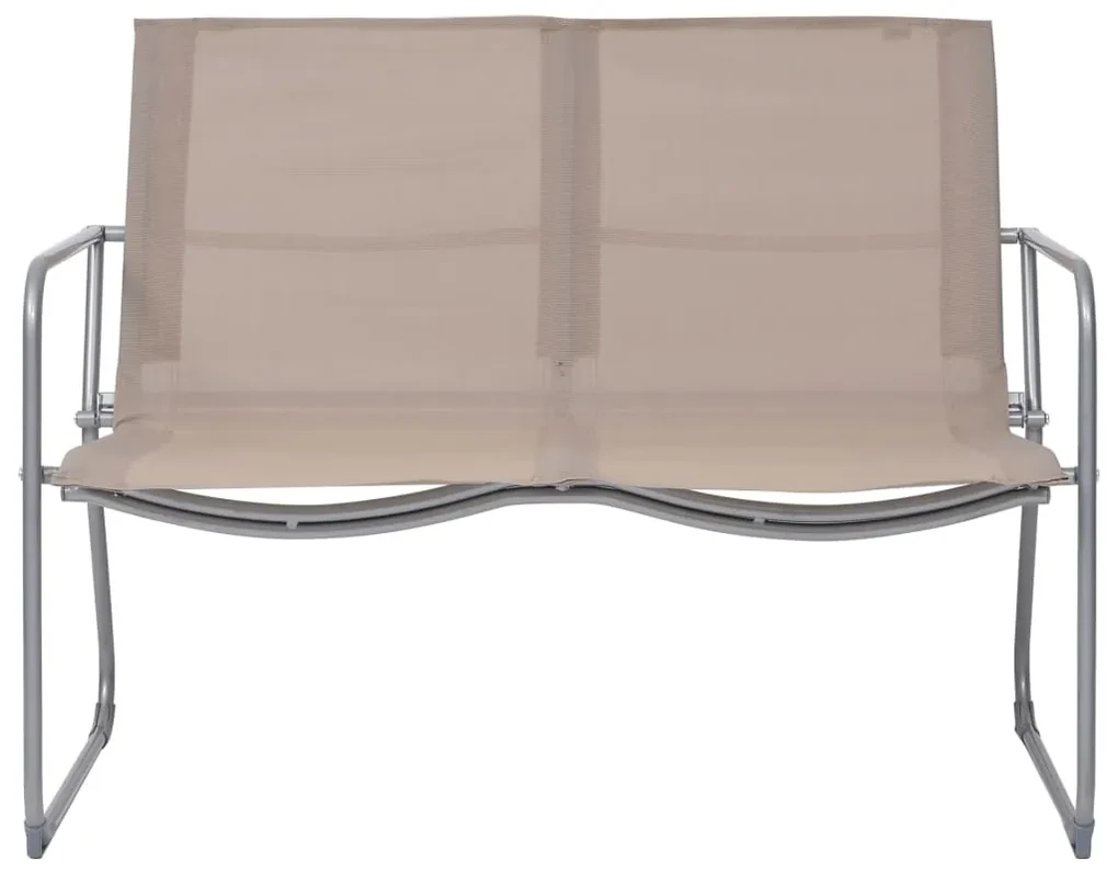 vidaXL 4-delige Loungeset stof en staal taupe
