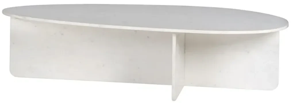 Richmond Interiors Brandon Organische Salontafel Wit Marmer - 170 X 95cm.
