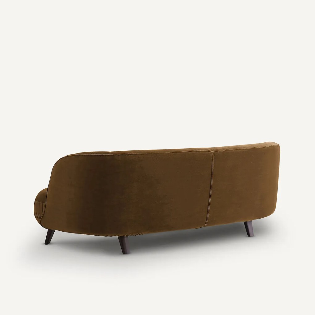 3-zits fluwelen bank, Rosebury, ontwerp Emmanuel Gallina