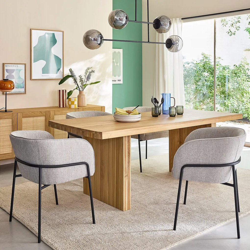 Tafel 6/8 personen in massief eik, Vova