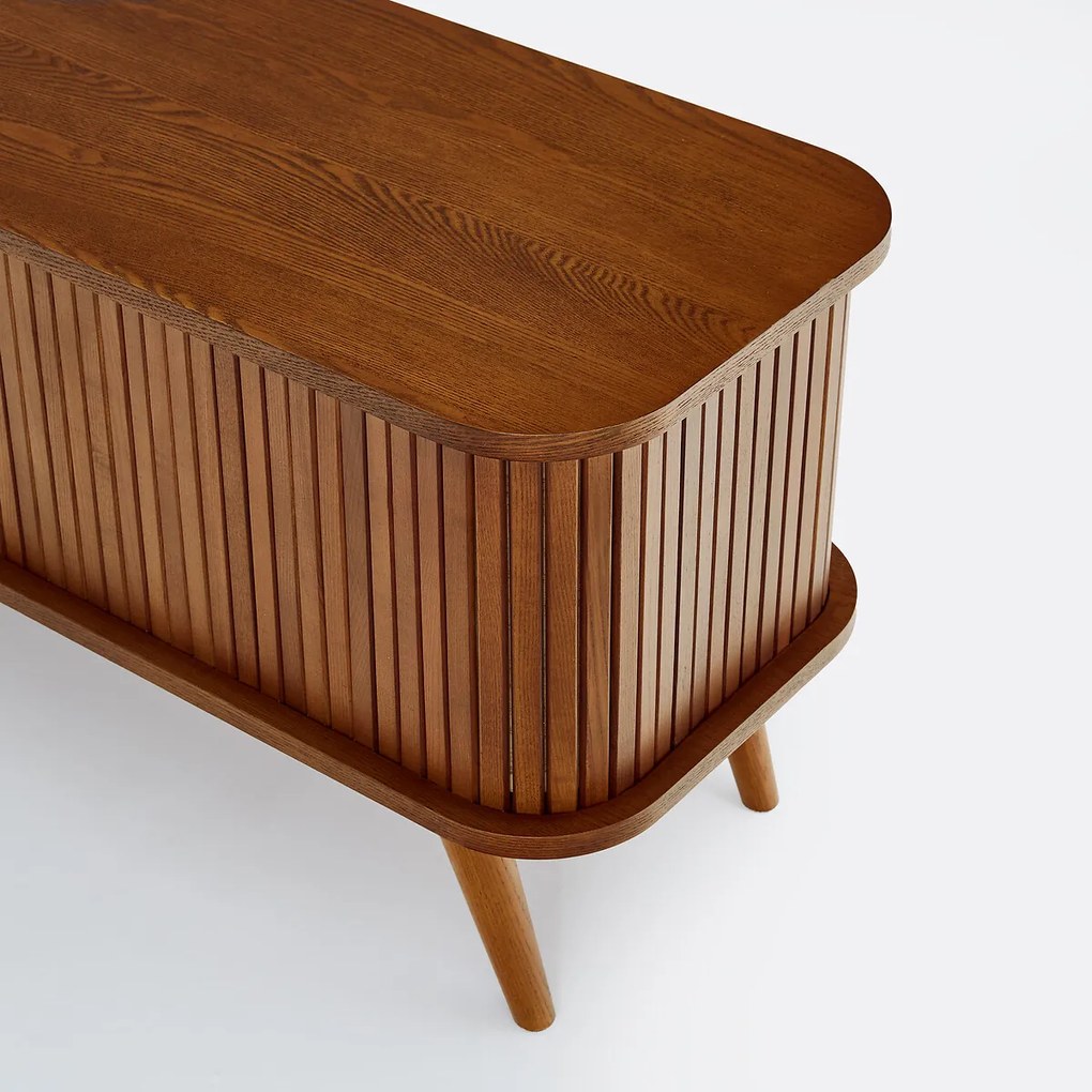 Essen en gefineerd tv-meubel, 2 schuifdeuren, breedte 200 cm, WAPONG