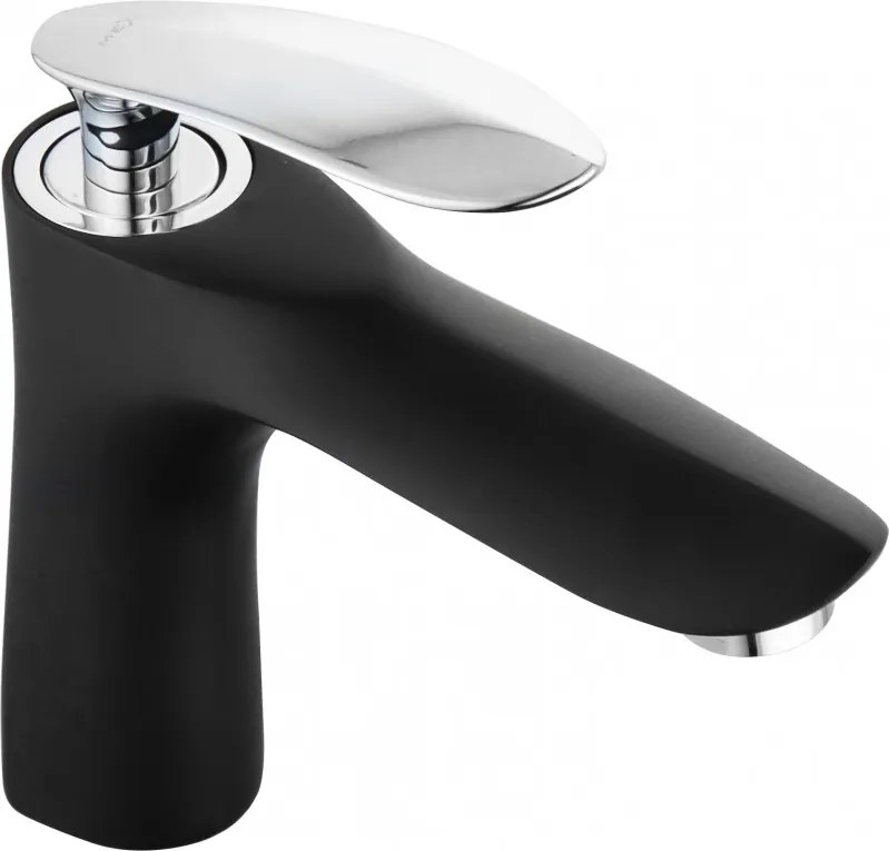 Mexen Lily wastafelkraan, zwart/chroom - 73600-17