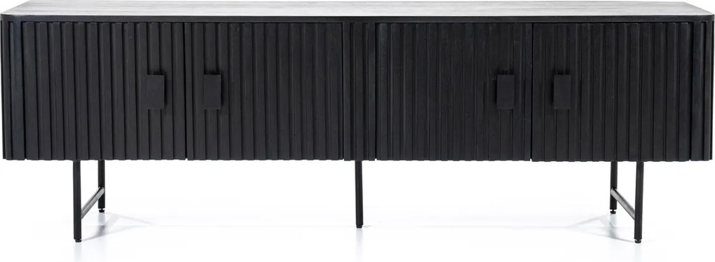Zwart Tv-meubel Ronde Hoeken - 170x45x56cm.