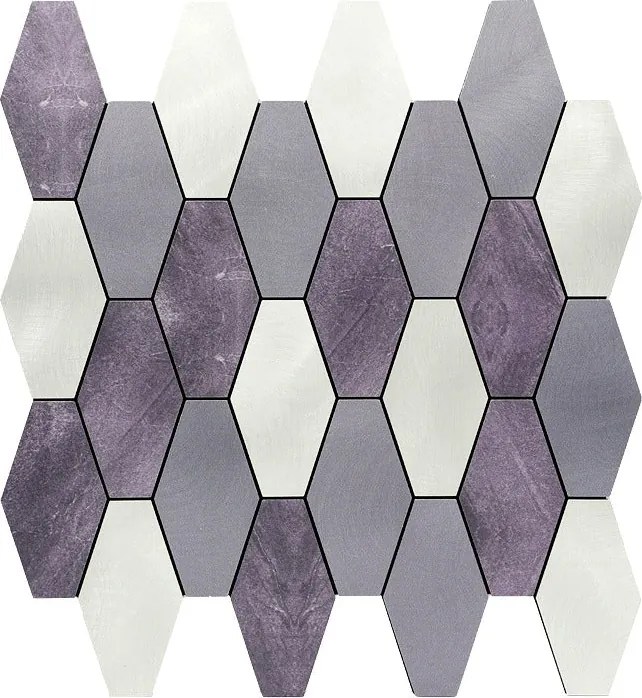 Zelfklevende Mozaïektegels Metaal | Picket Paars | 30×30 cm | Keuken, Bad & WC