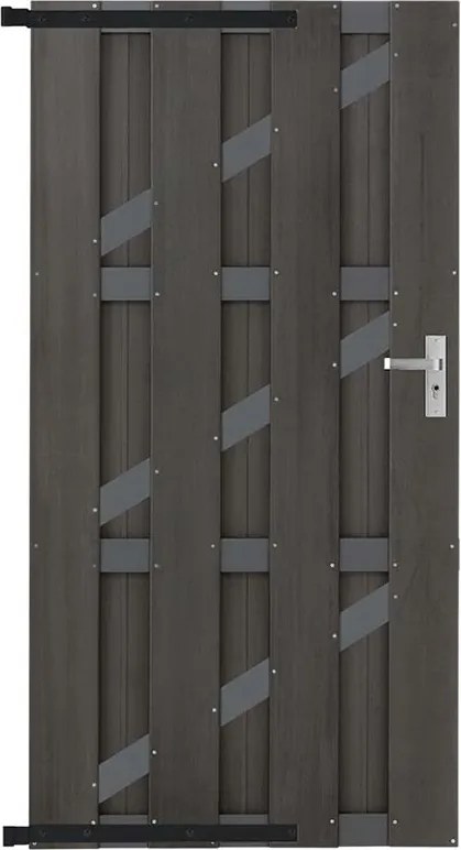 Tweedekans - Tuindeur composiet Bari antraciet met antraciet alu frame incl. beslag  (90 x 180 cm)