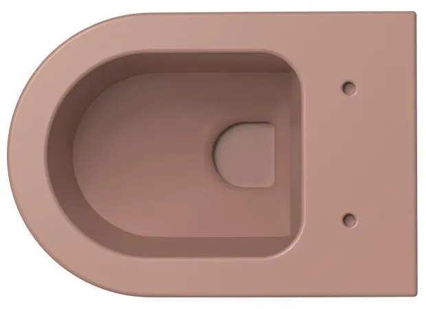 Xenz Gio randloos toilet 47cm met vortexspoeling roze mat