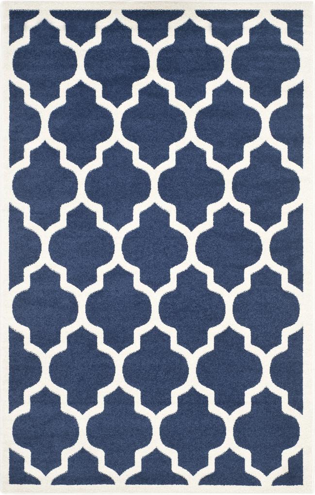 Safavieh | In- & outdoor vloerkleed Derby 60 x 240 cm marineblauw, beige vloerkleden polypropyleen, latex, katoen vloerkleden & woontextiel vloerkleden