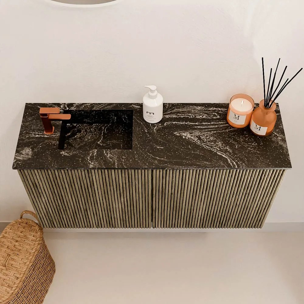 Mondiaz Joya DLux 80cm toiletmeubel dusk met wastafel faye links 1 kraangat lava