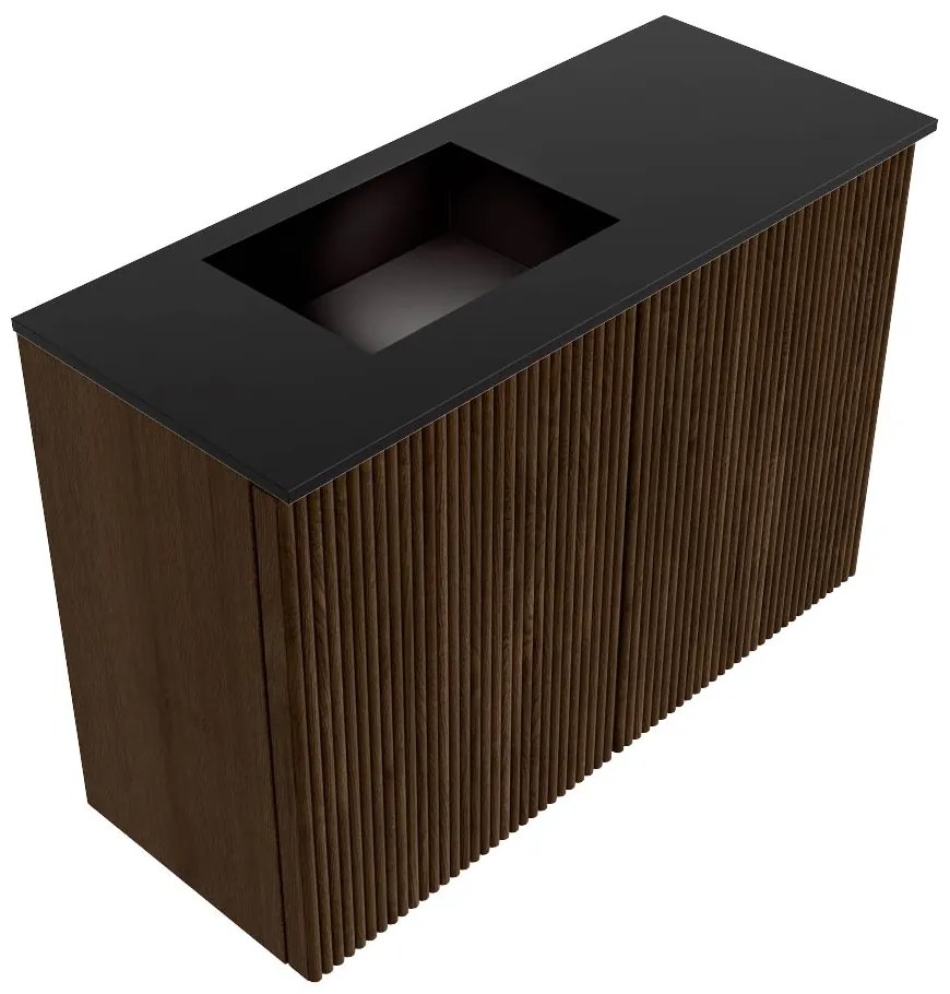 Mondiaz Joya 60cm toiletmeubel walnut met wastafel faye links 1 kraangat urban