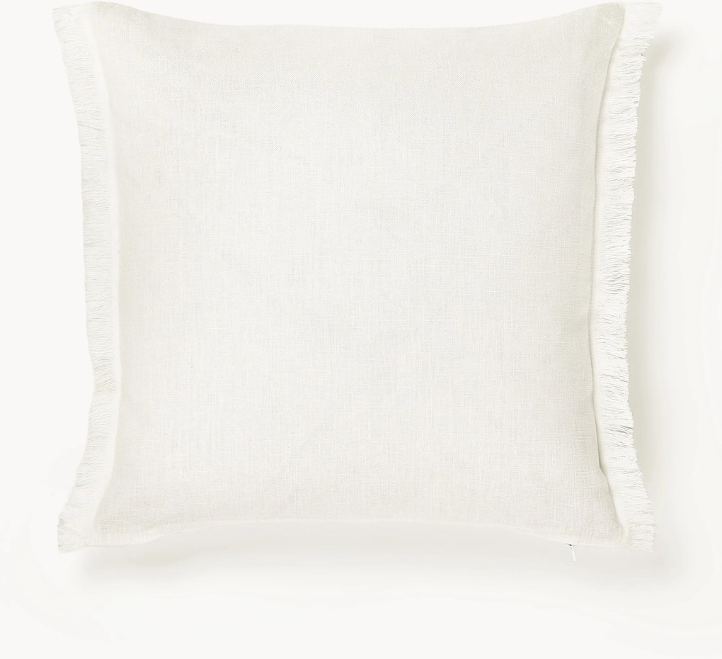 Linnen kussenhoes Luana met franjes