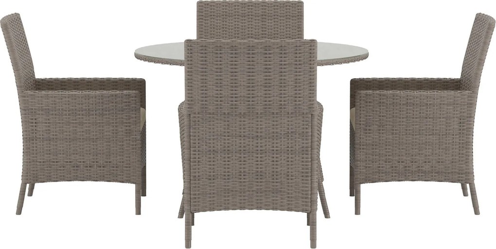 The Outsider tuinset-sven-5-delig-4-personen-rond-bruin-wicker-glas-the-outsider