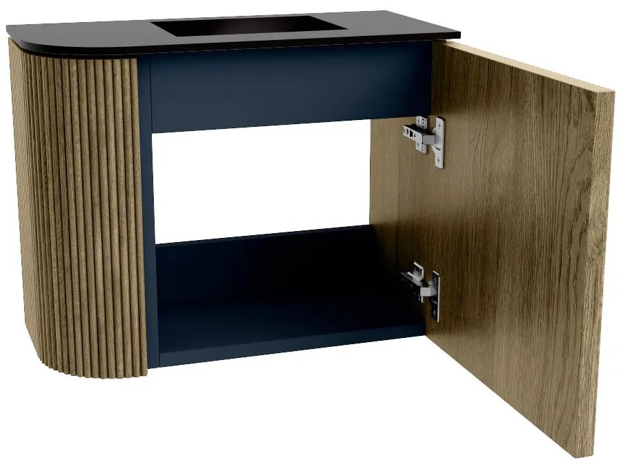 Mondiaz Joya 50cm toiletmeubel ronding links dusk met wastafel faye rechts zonder kraangat urban