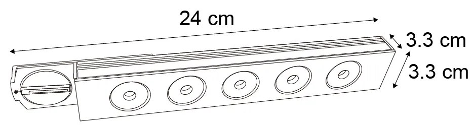 Moderne plafondlamp zwart voor railsysteem 1-fase 5W 370 lm 3000K - Iconic Tsiri