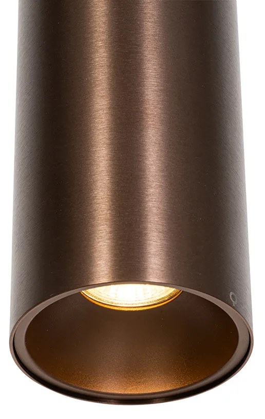 Design hanglamp donkerbrons incl. rail adapter 1-fase - Iconic Tubo Design GU10 cilinder / rond Binnenverlichting Lamp
