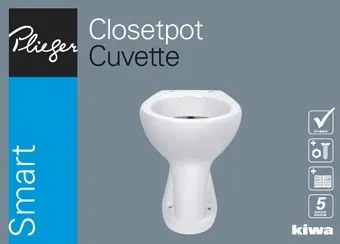 Plieger Smart closetpot vlakspoel PK, in doos wit