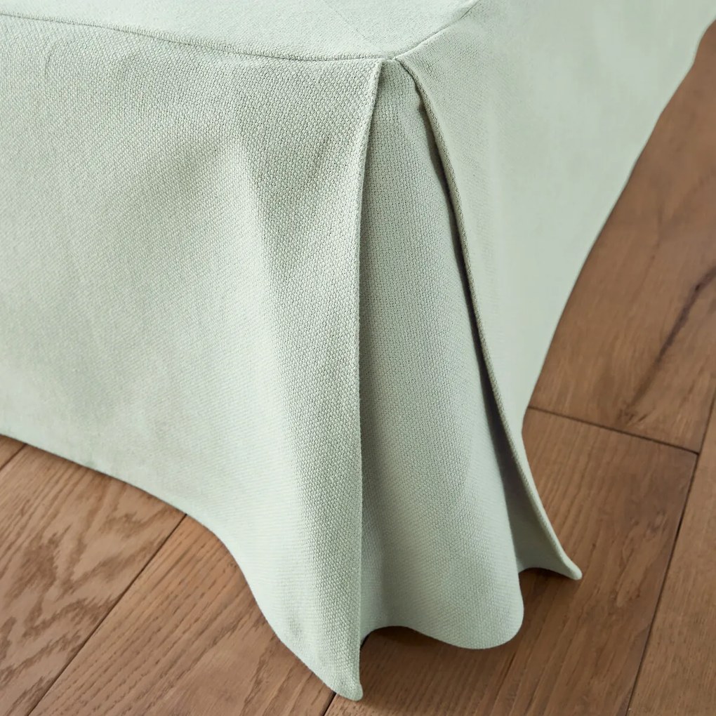 Effen bedrand in zuiver katoen Panama