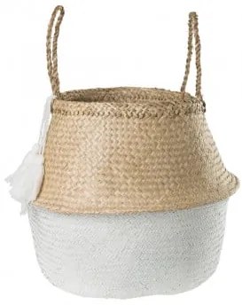 Kahs Borl Rieten Mand Ø45 X 40 Cm & Wit - Sklum