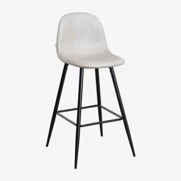 Glamm Hoge Kruk In Imitatieleer Grijs – Taupe – Koel & ↑75 Cm & Zwart - Sklum