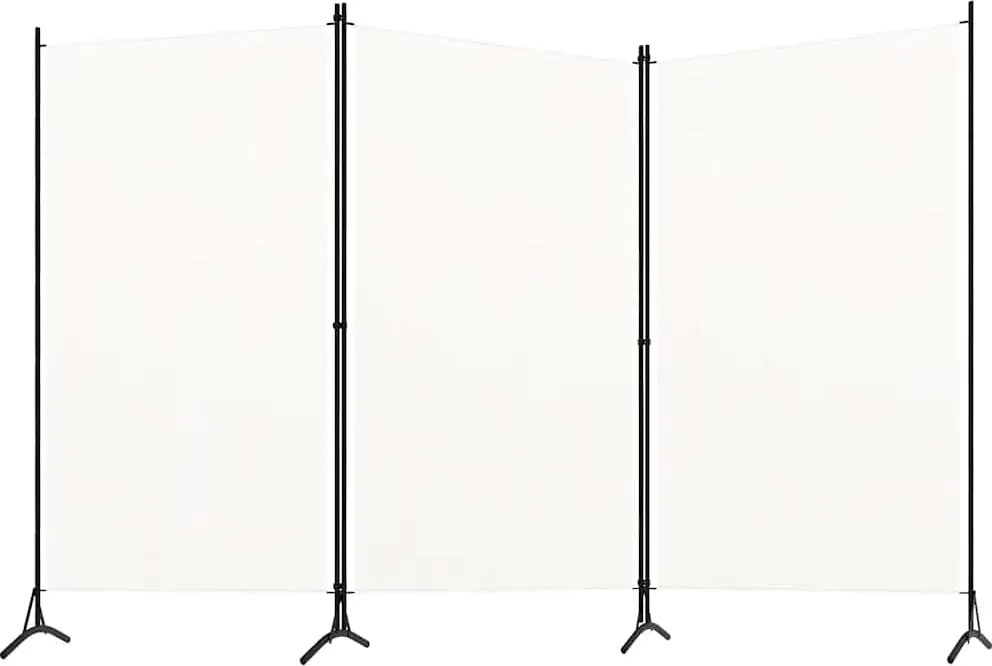 vidaXL Kamerscherm met 3 panelen 260x180 cm stof wit