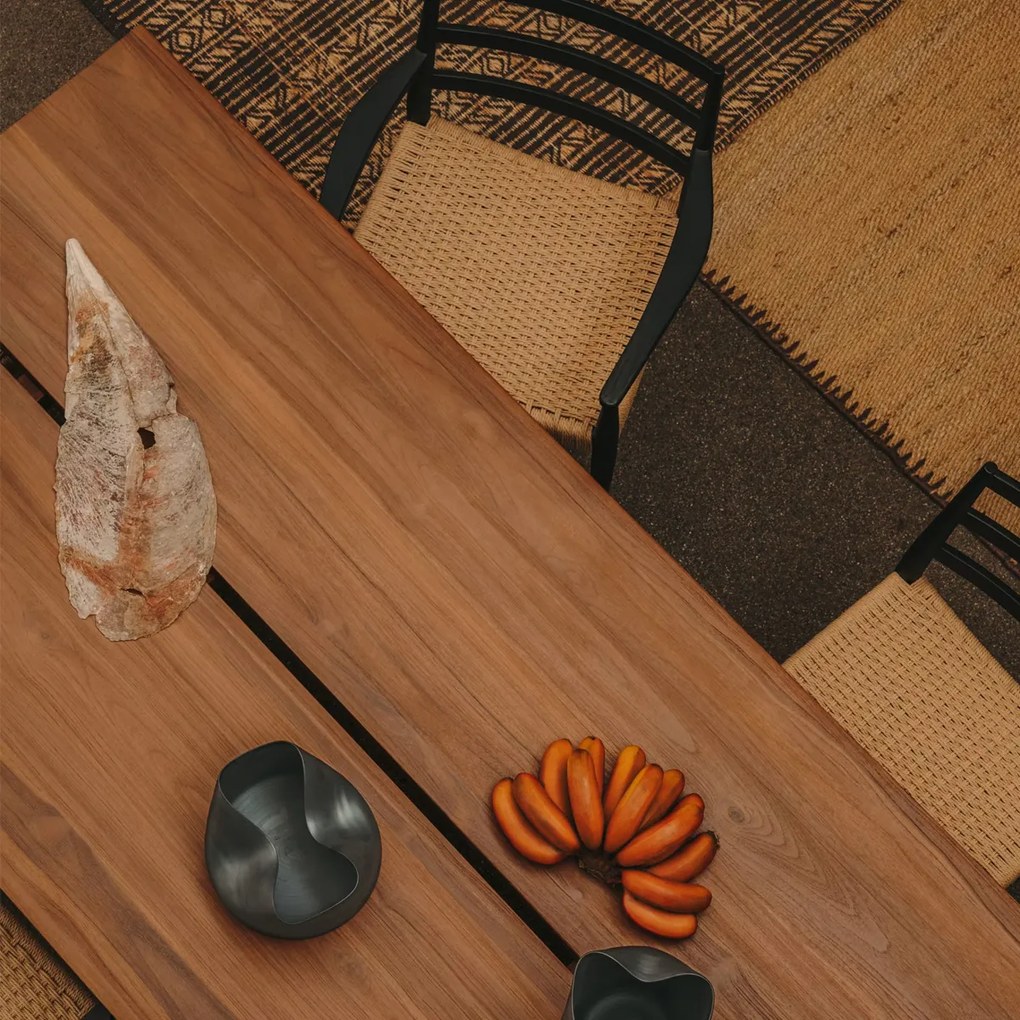 Kave Home Sashi Japandi Design Eettafel Donker Teak Hout - 220 X 100cm.