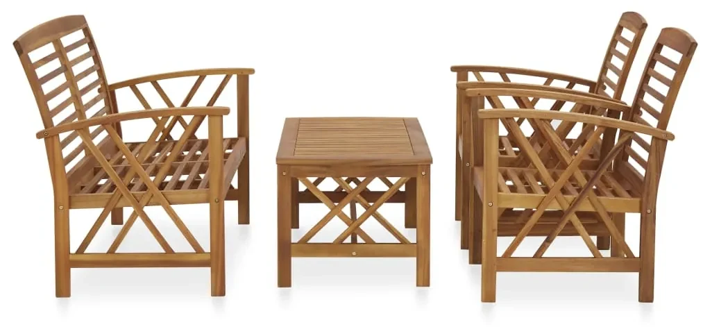 vidaXL 4-delige Loungeset massief acaciahout