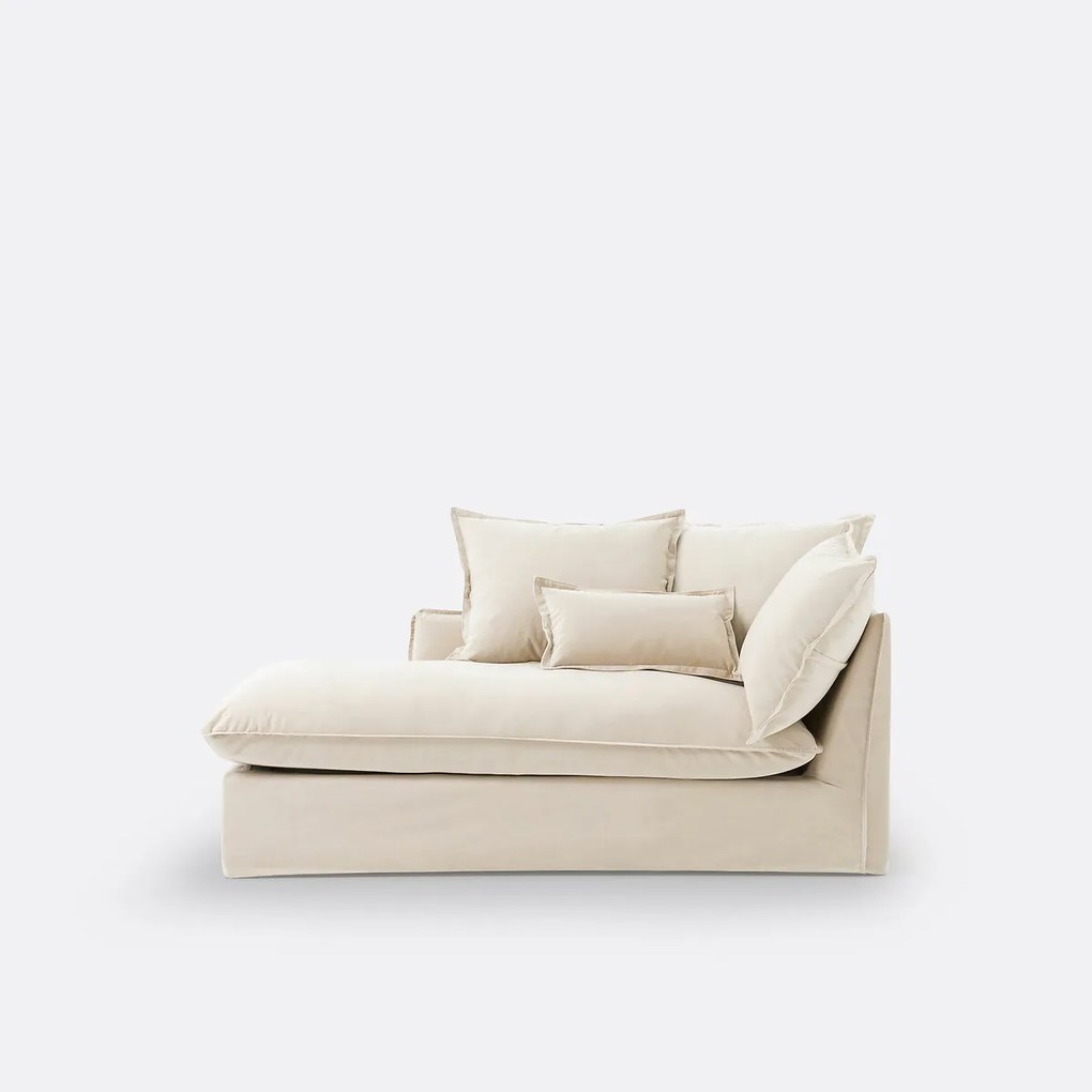 Longchair, links, in fluweel, Odna