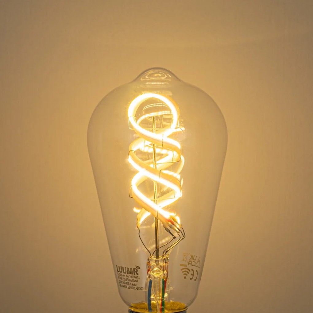 Set van 5 Smart E27 dimbare LED lampen ST64 helder RGBW 4W 250 lm 2700K