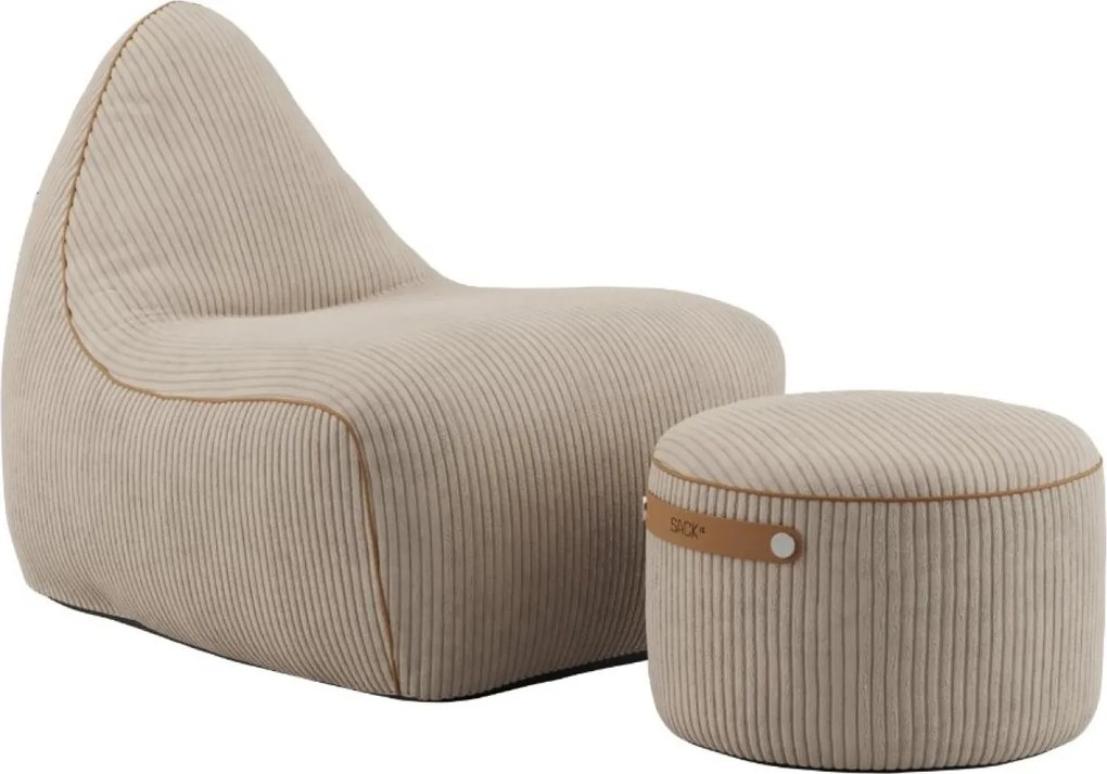 Sackit Stoel & Pouf Indoor - Corduroy Beige